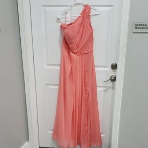 Elegant One Shoulder Coral Dress